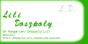 lili doszpoly business card